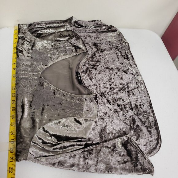 Andree By Unit Womens Whimsigoth Fairy Grunge Velvet Tunic Top Size S Taupe Boho - Picture 5 of 8